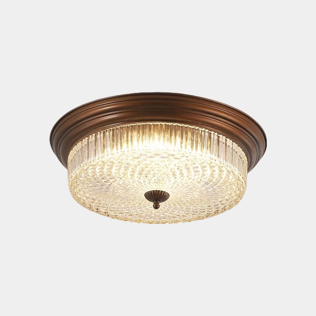 Flush Mount Ceiling Light Vintage Round Glass