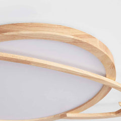 Flush Mount Ceiling Light Wood Planet Dimmable LED