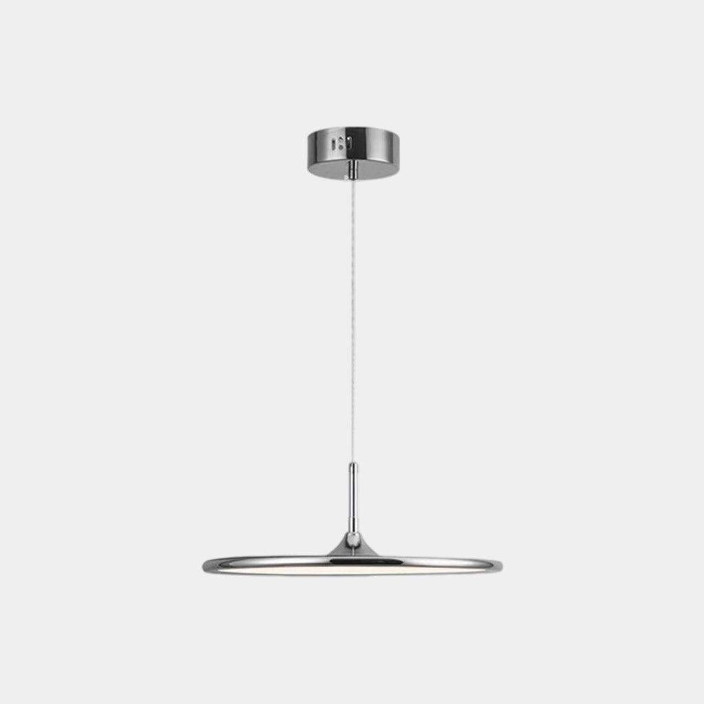 Platillo volador, lámpara colgante italiana redonda LED, cromo/negro