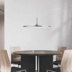 Platillo volador, lámpara colgante italiana redonda LED, cromo/negro