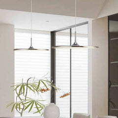 Platillo volador, lámpara colgante italiana redonda LED, cromo/negro