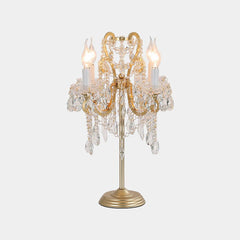 French Candle Crystal Drop Table Lamp