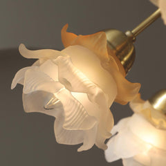 French Vintage Brass Glass Flower
