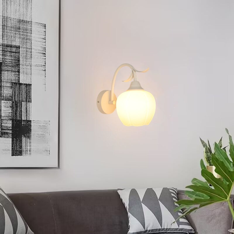 Glass Flower Wall Sconce Light Living Room