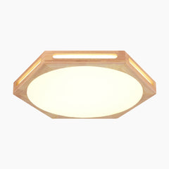 Geometric Hexagon Wood Flush Mount Ceiling Light Main