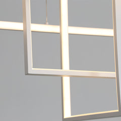Geometric LED Linear Rectangle Chandelier Aluminum