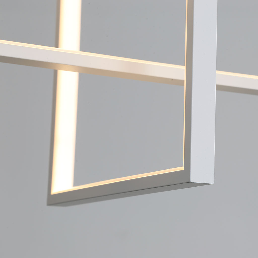 Geometric LED Linear Rectangle Chandelier Detail
