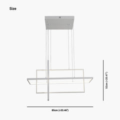 Geometric LED Linear Rectangle Chandelier Size