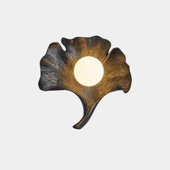 Ginkgo Leaf wandlamp hars met wereldbol, 4 kleuren