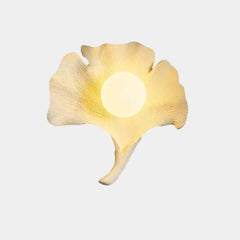 Ginkgo Leaf wandlamp hars met wereldbol, 4 kleuren