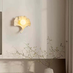 Ginkgo Leaf wandlamp hars met wereldbol, 4 kleuren