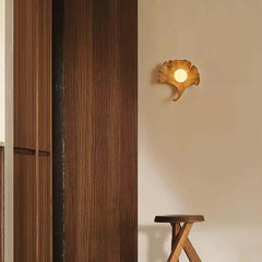 Ginkgo Leaf wandlamp hars met wereldbol, 4 kleuren