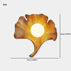 Ginkgo Leaf wandlamp hars met wereldbol, 4 kleuren