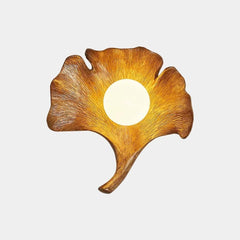Ginkgo Leaf wandlamp hars met wereldbol, 4 kleuren