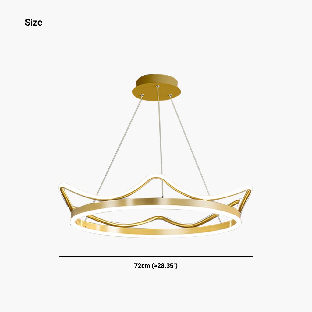 Girls Room Chandelier Romantic Crown LED Gold Size