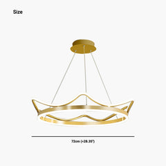 Girls Room Chandelier Romantic Crown LED Gold Size