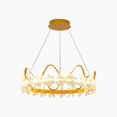 Girls Room Chandelier Romantic Crown LED Gold