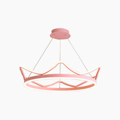 Girls Room Chandelier Romantic Crown LED Pink