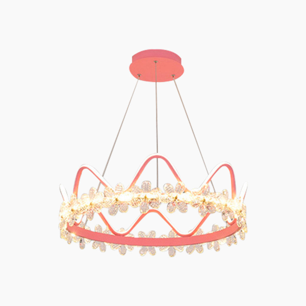 Girls Room Chandelier Romantic Crown LED