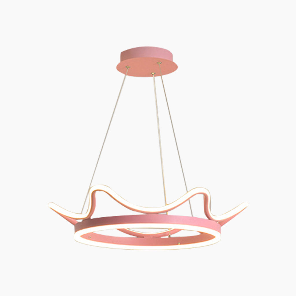 Girls Room Chandelier Romantic Crown Pink
