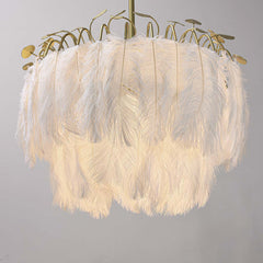 Glamorous Feather WIre Frame Chandelier Ceiling Light Lighting 