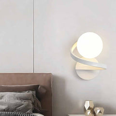 Glaskula Vägglampa Liten Spiral Klot Inomhus, Vit