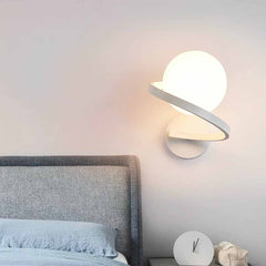 Glaskula Vägglampa Liten Spiral Klot Inomhus, Vit
