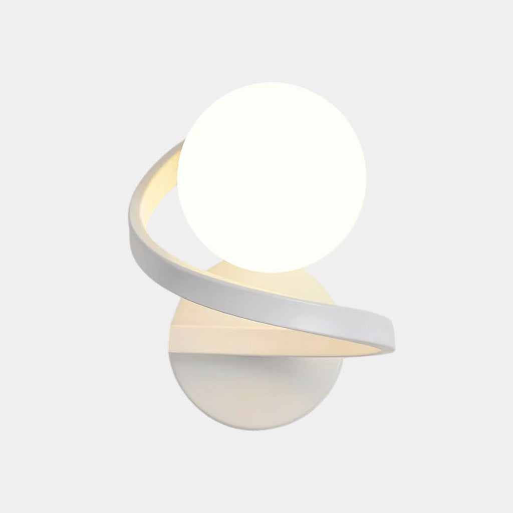 Glaskula Vägglampa Liten Spiral Klot Inomhus, Vit