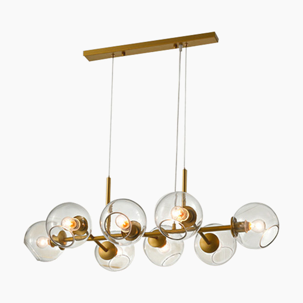 Glass Bubble Gold Iron Pendant Chandelier Clear