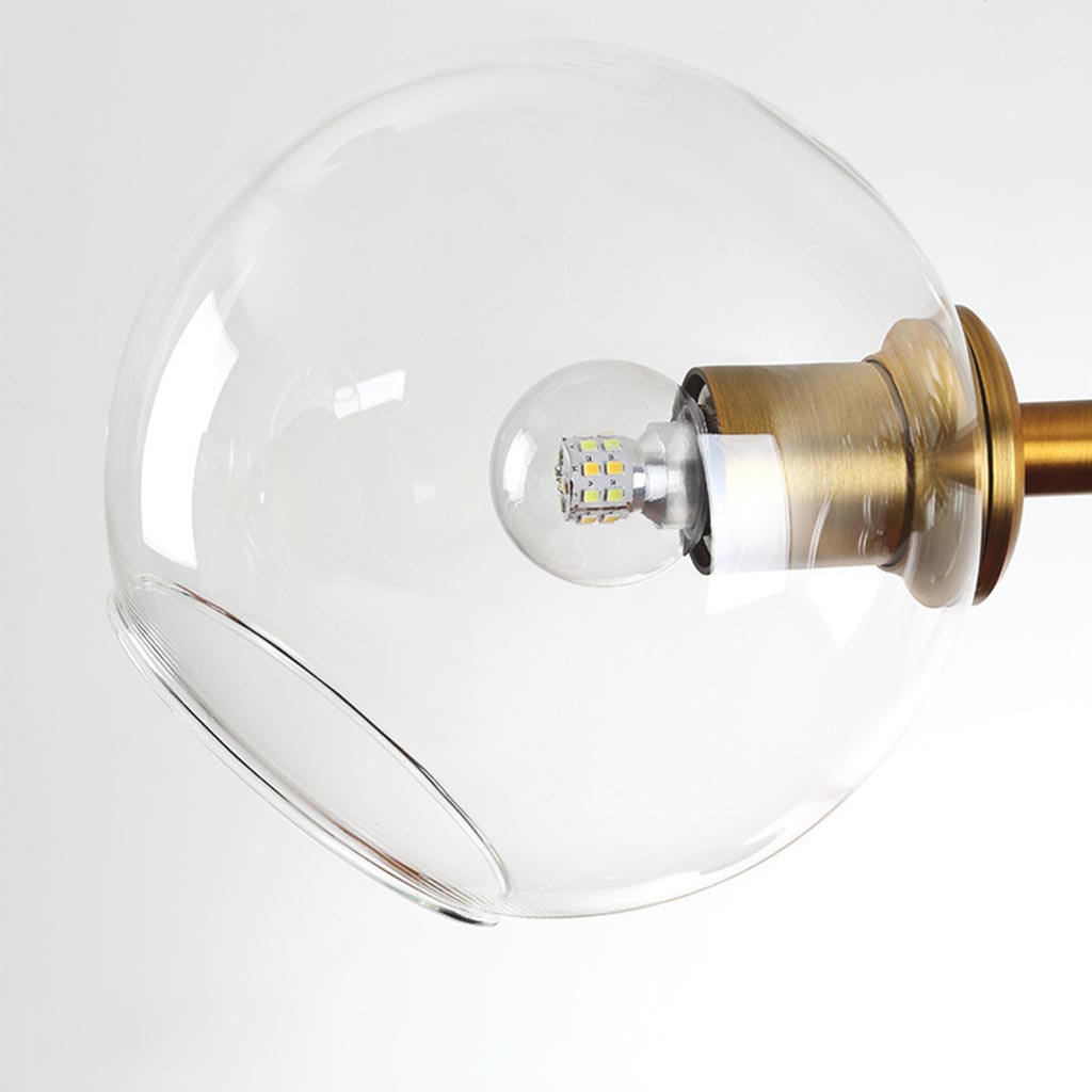 Glass Bubble Gold Iron Pendant Chandelier Detail