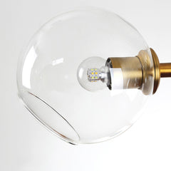 Glass Bubble Gold Iron Pendant Chandelier Detail