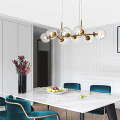 Glass Bubble Gold Iron Pendant Chandelier Restaurant