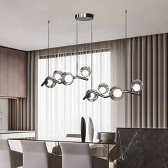 Glass Bubble Pendant Light LED, Black+Smoke Grey