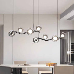 Glass Bubble Pendant Light LED, Black+Smoke Grey