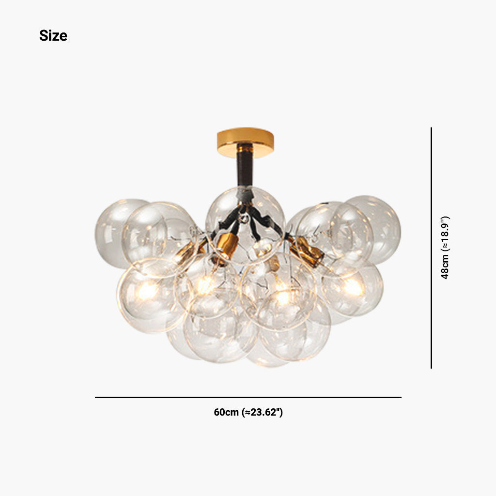 Glass Bubbles Flush Mount Ceiling Light Size 12
