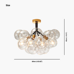 Glass Bubbles Flush Mount Ceiling Light Size 12