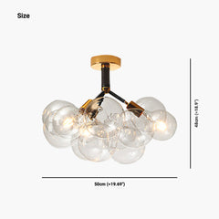 Glass Bubbles Flush Mount Ceiling Light Size 9
