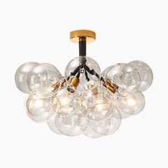 Glass Bubbles Flush Mount Ceiling Light Black Gold 12