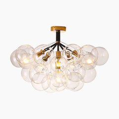 Glass Bubbles Flush Mount Ceiling Light Black Gold 20