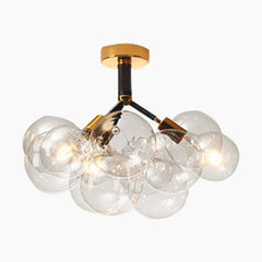 Glass Bubbles Flush Mount Ceiling Light Black Gold 9