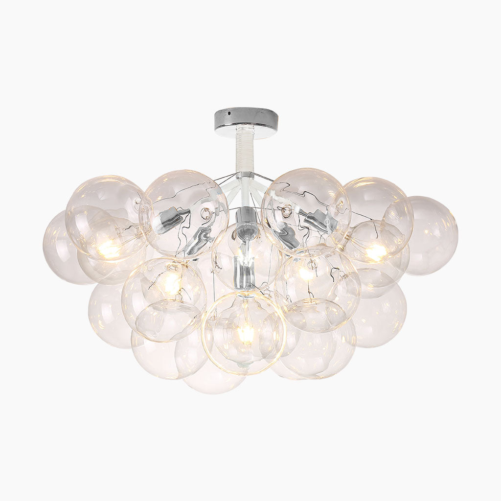 Glass Bubbles Flush Mount Ceiling Light White Chrome 20