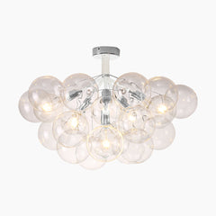 Glass Bubbles Flush Mount Ceiling Light White Chrome 20