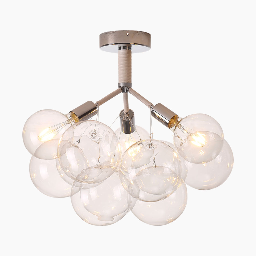 Glass Bubbles Flush Mount Ceiling Light White Chrome 9