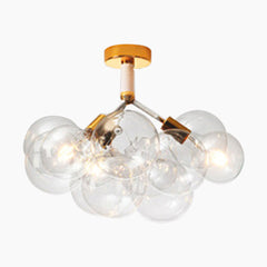Glass Bubbles Flush Mount Ceiling Light White Gold 9