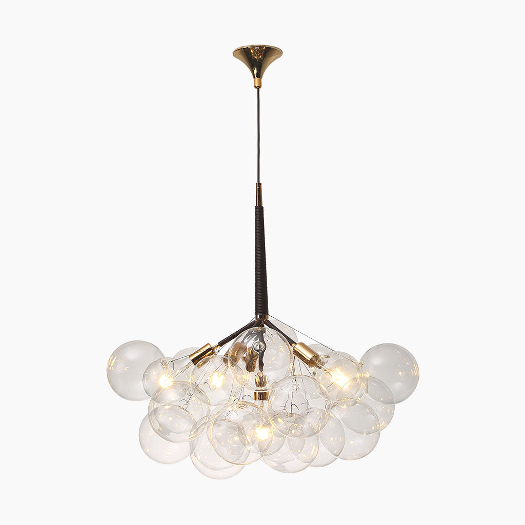 Glass Bubbles Pendant Chandelier Black Gold 20