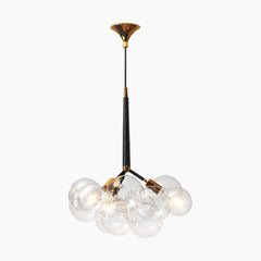 Glass Bubbles Pendant Chandelier Black Gold 9