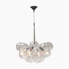 Glass Bubbles Pendant Chandelier White Chrome 12