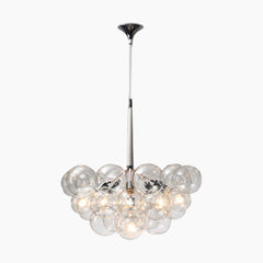 Glass Bubbles Pendant Chandelier White Chrome 20