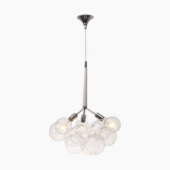 Glass Bubbles Pendant Chandelier White Chrome 9