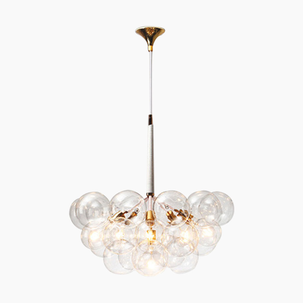 Glass Bubbles Pendant Chandelier White Gold 20